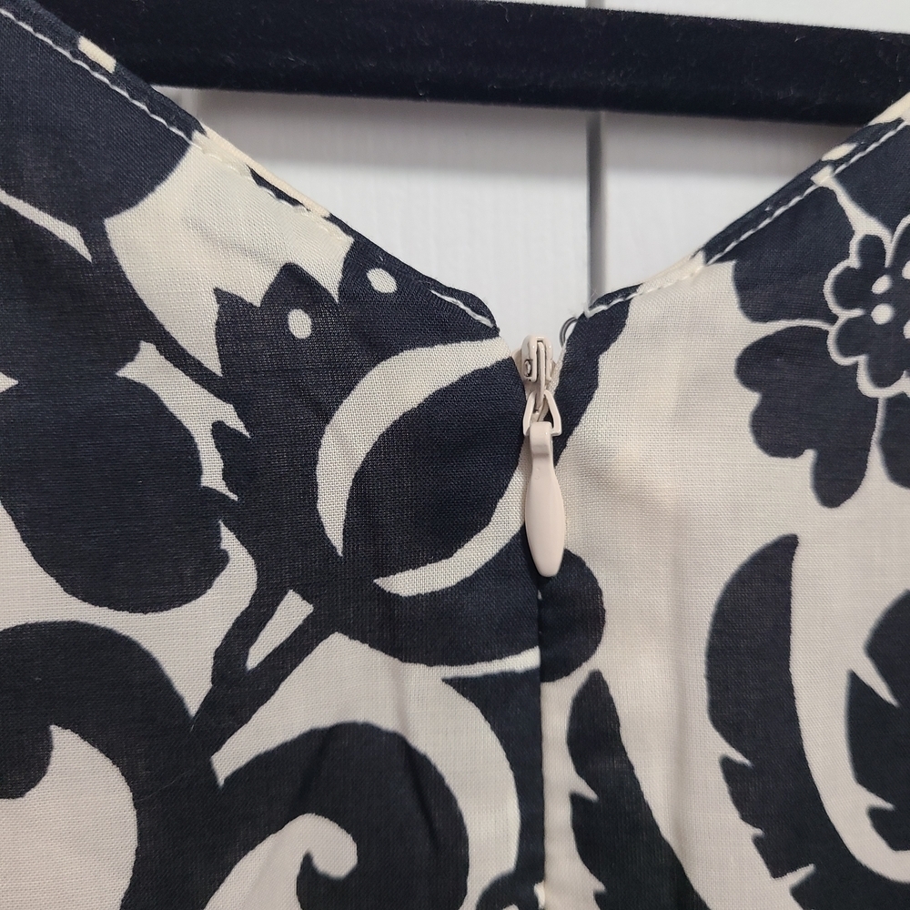 Ann Taylor Monochrome Floral Sleeveless Midi Dress 8P - Picture 12 of 16